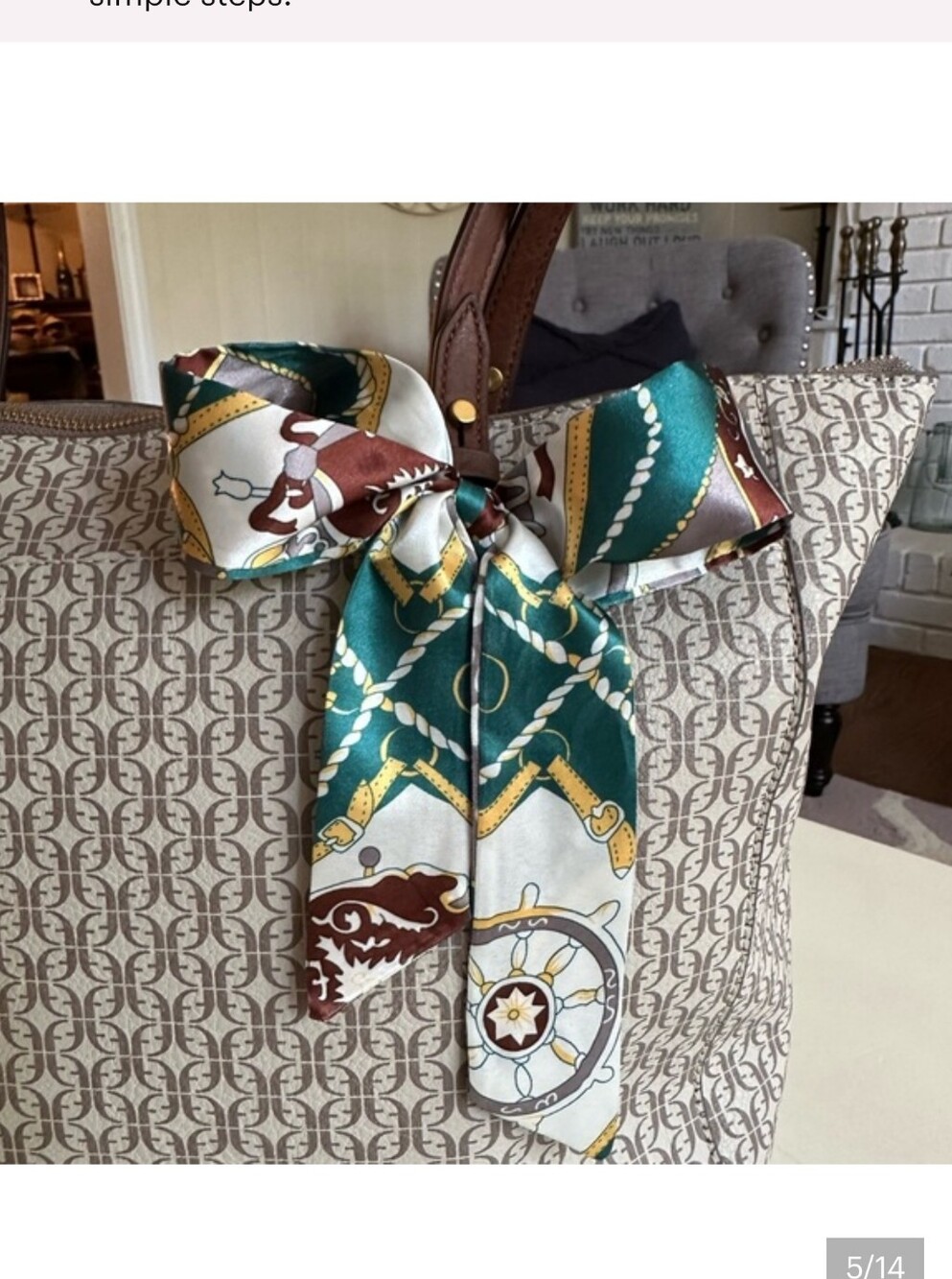 Fossil - Rachel Tote Bag With Brass Key And Scarf - Picture 4 of 13
